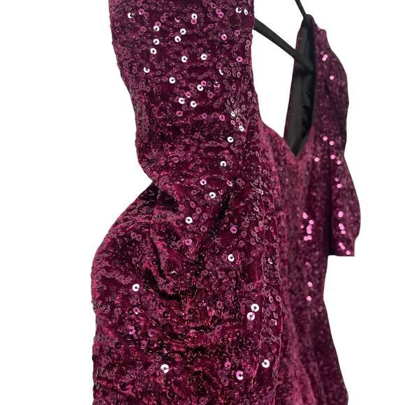 NWT Amanda Uprichard Natasha Top in Port Purple Sequin Embellished Womens Medium - Picture 4 of 8